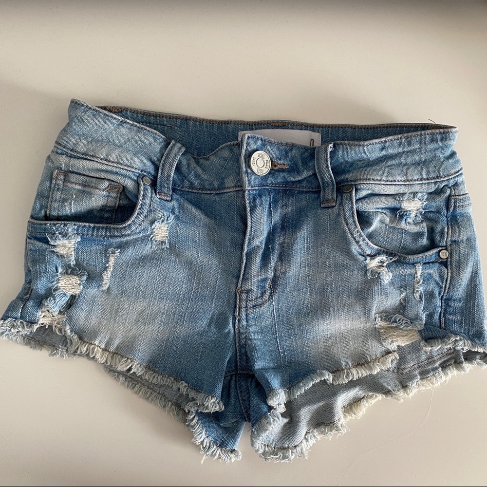 light wash shorts